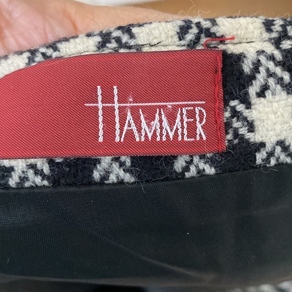 Vintage 90’s black/white Houndstooth 100% pure wool! Frey hem. Size 16 - Picture 10 of 17